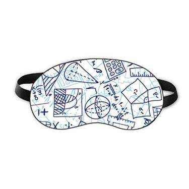 Imagem de Régua de matemática pintada à mão azul com ilustração e escudo de olho para dormir, capa de sombra macia