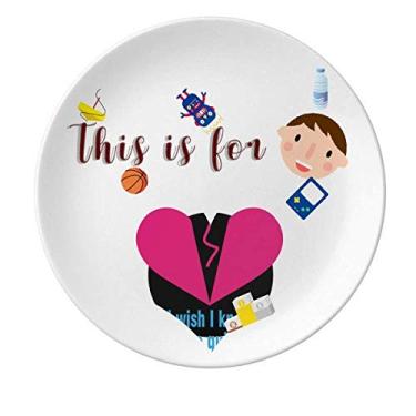 Imagem de Romantic Film Palavras Clássicas Prato de Porcelana Jantar Prato Redondo Masculino