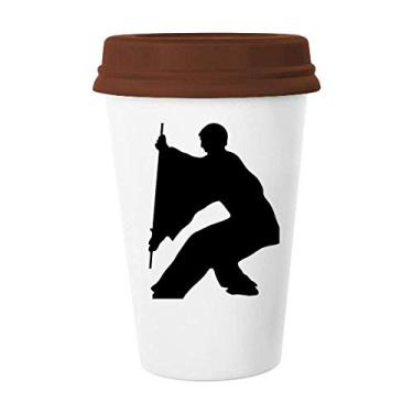 Imagem de Caneca de cerâmica Kung Fu China Shaolin Stick Culture Coffee Drinking Glass Ceramic Cup Lid