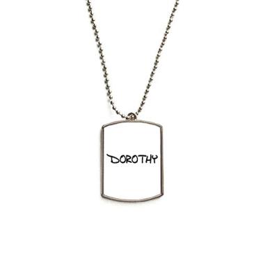Imagem de Colar com pingente de corrente de aço inoxidável Dorothy com escrita especial e nome inglês para animais de estimação
