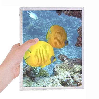 Imagem de Caderno com imagem natureza de peixes de água do oceano, diário de folhas soltas recarregável