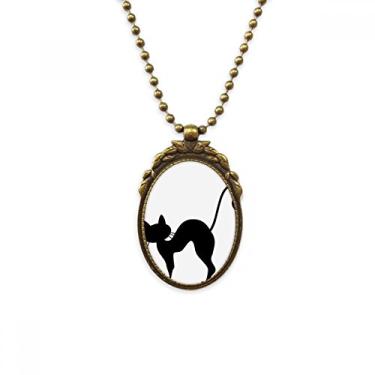 Imagem de DIYthinker Colar de gato em forma de coração com pingente vintage e pingente de contas