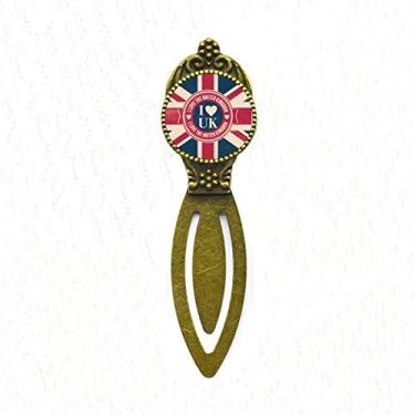 Imagem de Marcador de página retrô com a bandeira do Reino Unido I Love The United Kingdom Union Jack