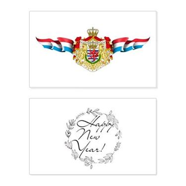 Imagem de Bandeira de Luxemburgo Emblema Nacional de Ano Novo Cartão de felicitações Bless Message Present