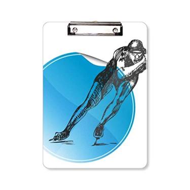 Imagem de Prancheta de prancheta para esportes de inverno azul aquarela pasta, bloco de notas A4