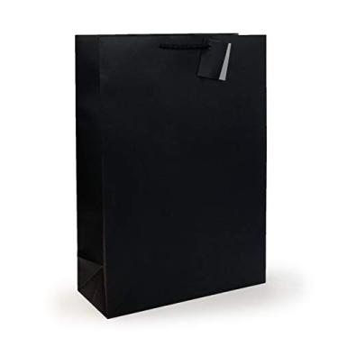 Imagem de Allgala Sacos de presente de papel de cor sólida premium com 12 unidades (43 cm XL-preto-GP50023)