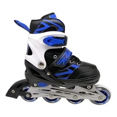 Imagem de Patins Inline Ajustavel Azul e Preto Radical M 33-37, DM Radical