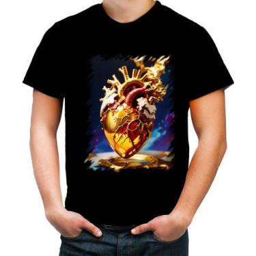 Imagem de Camiseta Colorida Coração De Ouro Líquido Gold Heart 2 - Kasubeck Stor