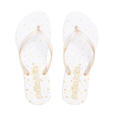 Imagem de Chinelo Feminino Petite Jolie Glitter Ouro Light/Branco/Estrelas Pj603