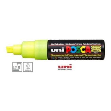 Imagem de Posca PC-8K Fluor Amarelo Ponta Chanfrada 8 a 17mm - UNI