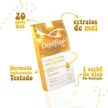 Imagem de Folhas Prontas para Depilação Facial Depilflax 20 unidades