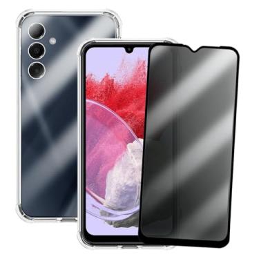 Imagem de Kit Capinha Anti Shock e Película Privacidade 3D Anti-Spy Compatível Samsung Galaxy M34