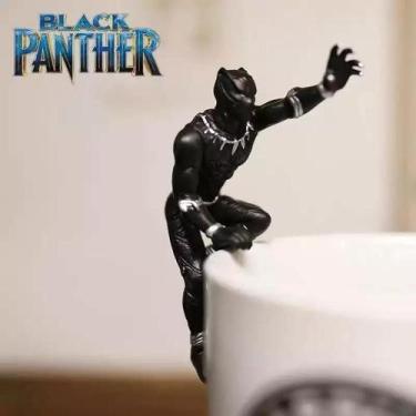 Imagem de Boneco Miniatura Pantera Negra Vingadores Heróis Marvel