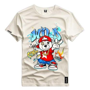 Imagem de Camiseta Masculina Personalizada Urso Style Boné Pra Trás Camisa Algod