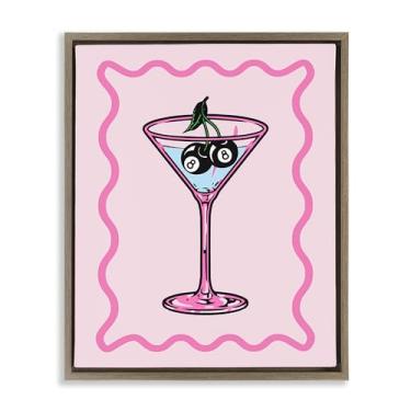 Imagem de Stupell Industries Eight Ball Olive Martini Brown Framed Floater Canvas Wall Art Design by House of Lulu, 25 x 31