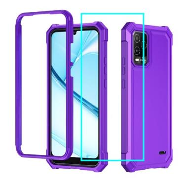 Imagem de Capa para BLU View 5 Pro com protetor de tela, capa de telefone Blu View 5 Pro frontal de silicone bumper fosco PC rígido proteção de corpo inteiro, capa à prova de choque de grau militar para Blu