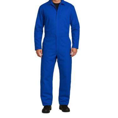 Imagem de Macacão Brim Obras 100% Algodão - A Fabrica Maquinas, Azul, M