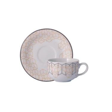 Imagem de Xicara Café Com Pires 100ml Porcelana Schmidt - Dec. Araucária 2396, 2