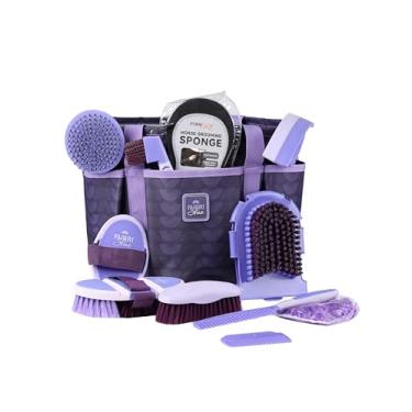 Imagem de Furrishine 11 kit de cuidados para cavalos, pente de curry, raspador de suor, utensílios de banho para cavalos, ferramentas de cuidados com bolsa de armazenamento Sugar Taro