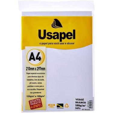 Imagem de Papel A4 180g Usapel vergê branco 50 folhas