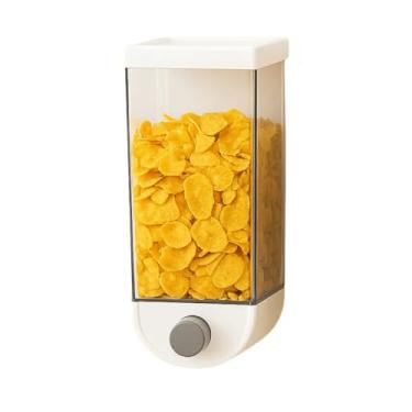 Imagem de Dispenser de Alimentos de Parede, 1 Litro, Hermético, Porta Cereal e Mantimentos, Design Touch, Recipiente de Armazenamento para Cozinha