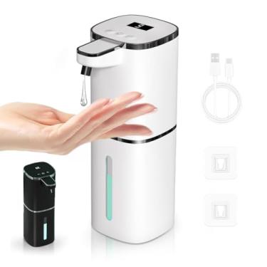 Imagem de Dispensador automático de sabonete líquido, 9 níveis ajustáveis, 380 ml/362.9 g, dispensador de sabão para as mãos ou detergente sem toque, sensor e visor infravermelho, montagem na parede ou na mesa