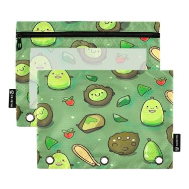 Imagem de Wassud Pastas de fichário com 3 furos de 3 furos para fichário de abacate pasta organizadora de arquivos para escritório em casa, pacote com 2