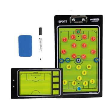 Imagem de Prancheta Tática de Futebol Quadro de Treinamento Magnético Kit Com 30 Peças Com Imã e Caneta
