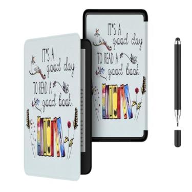 Imagem de Akacy Capa protetora de couro PU com padrão pintado para Kindle Paperwhite 6.0 (Geração 2022/2024, números de modelo C2V2L3 e RS23CV), fina e leve, capa impermeável (18)