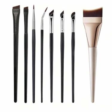 Imagem de Conjunto de pincéis de base, corretivo, pincel de pó, pincel de base líquida, conjunto de pincéis de maquiagem profissional para olhos e rosto,