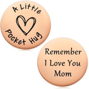 Imagem de Llaverito MIXJOY Tóken de Abrazo de Bolsillo Dorado Rosado 3.2 cm