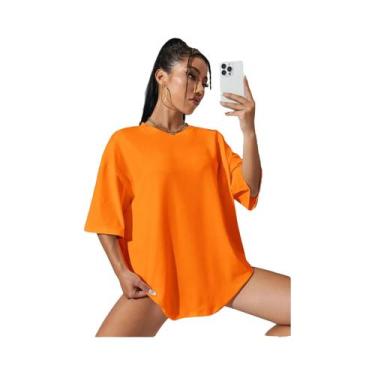 Imagem de Camiseta Feminina De Algodão De Manga Curta Em Cor Sólida, Respirável,