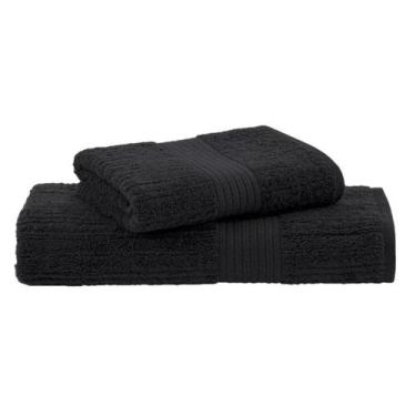 Imagem de Jogo toalha de banho e rosto 2 peças fio penteado grafite - buddemeyer