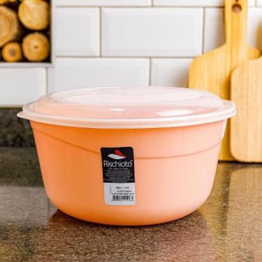 Imagem de Tapower Colorida 5 Litros Grande Espaçosa Redonda Laranja - tupperware