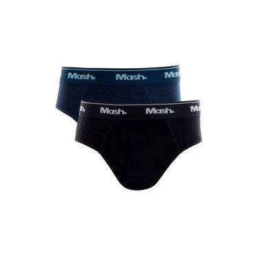 Imagem de Kit/2 Cueca Slip Infantil Mash 113.04 Algodão T. P/GG, P, Pt01, Preto,