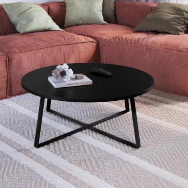 Imagem de Mesa de Centro Redonda Industrial Complementos Preto - Artesano Móveis