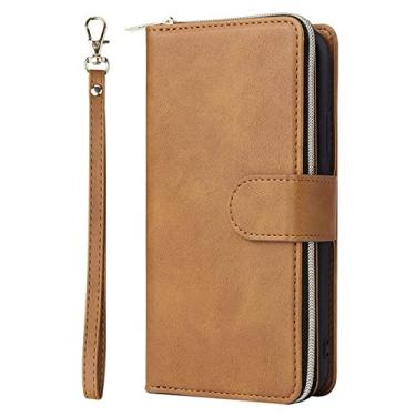 Imagem de Capa de couro para Samsung Galaxy A52 A72 A32 A12 A13 A33 A53 A03 A02 S A22 A21S A51 A71 A31 A41 A30 A40 A50 Capa de carteira com zíper, marrom, para Galaxy A10