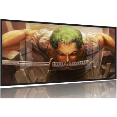 Imagem de Quadro Roronoa Zoro Mosaico Espadachin One Piece 130x60 Moldura Preta 2x2