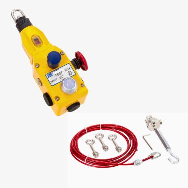 Imagem de Kit Chave de Emergência LED CEC-ML22AE26 2NA+2NF + Cabo de Aço 30m K30G