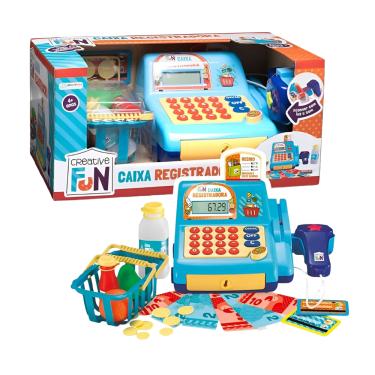 Imagem de Caixa Registradora Azul Com Acessórios Luz e Som Creative Fun - Multikids