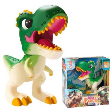 Imagem de Brinquedo Mini Dinossauro Realista 15 Cm Verde Boneco Tiranossauro Rex