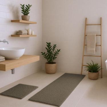 Imagem de Kit Tapete Bolinha 100x50cm e Tapete Bolinha 58x38cm - Rozac, Verde Mu