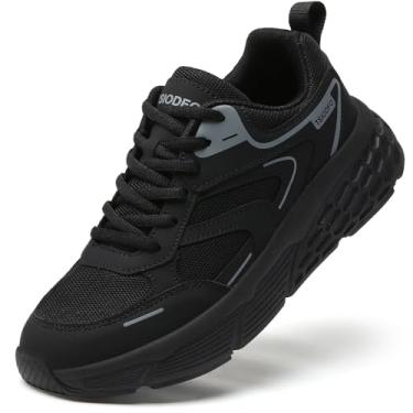 Imagem de SKDOIUL Tênis de corrida feminino atlético tênis de caminhada, Todo preto, 38