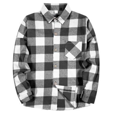 Imagem de Camisa de flanela SELINK Girls Buffalo xadrez marrom tamanho M