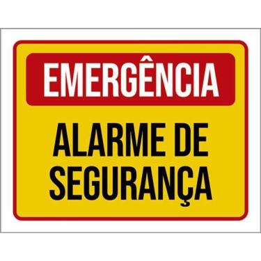 Imagem de Kit 10 Placas Emergência Alarme De Segurança 36X46
