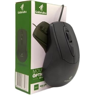 Imagem de Mouse Gamer com Fio 800 DPI USB – Design Ergonômico Ambidestro – Preto – Goldenultra GT-M30
