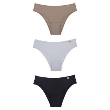 Imagem de Kit com 3 Calcinhas DelRio Biquíni em Microfibra, GG