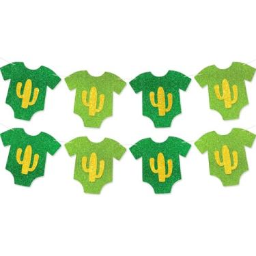 Imagem de Body de cacto faixa de chá de bebê - Não-faça você mesmo Taco Bout A decorações de chá de bebê cacto gêmeos suprimentos de festa de aniversário para meninas meninos glitter