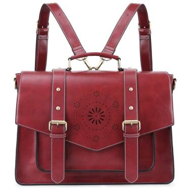 Imagem de Bolsa, Pasta de Couro Vegano para Laptop Feminina, ECOSUSI ES1101002A058 FUS, Vermelho