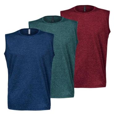 Imagem de Kit 3 Camisetas Regata Machão Dry Masculina Fitness-Masculino